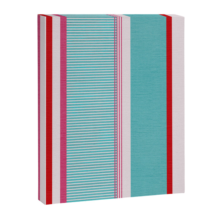 Bold Color Play Pink And Turquoise Stripes Canvas Print Gallery Image 1