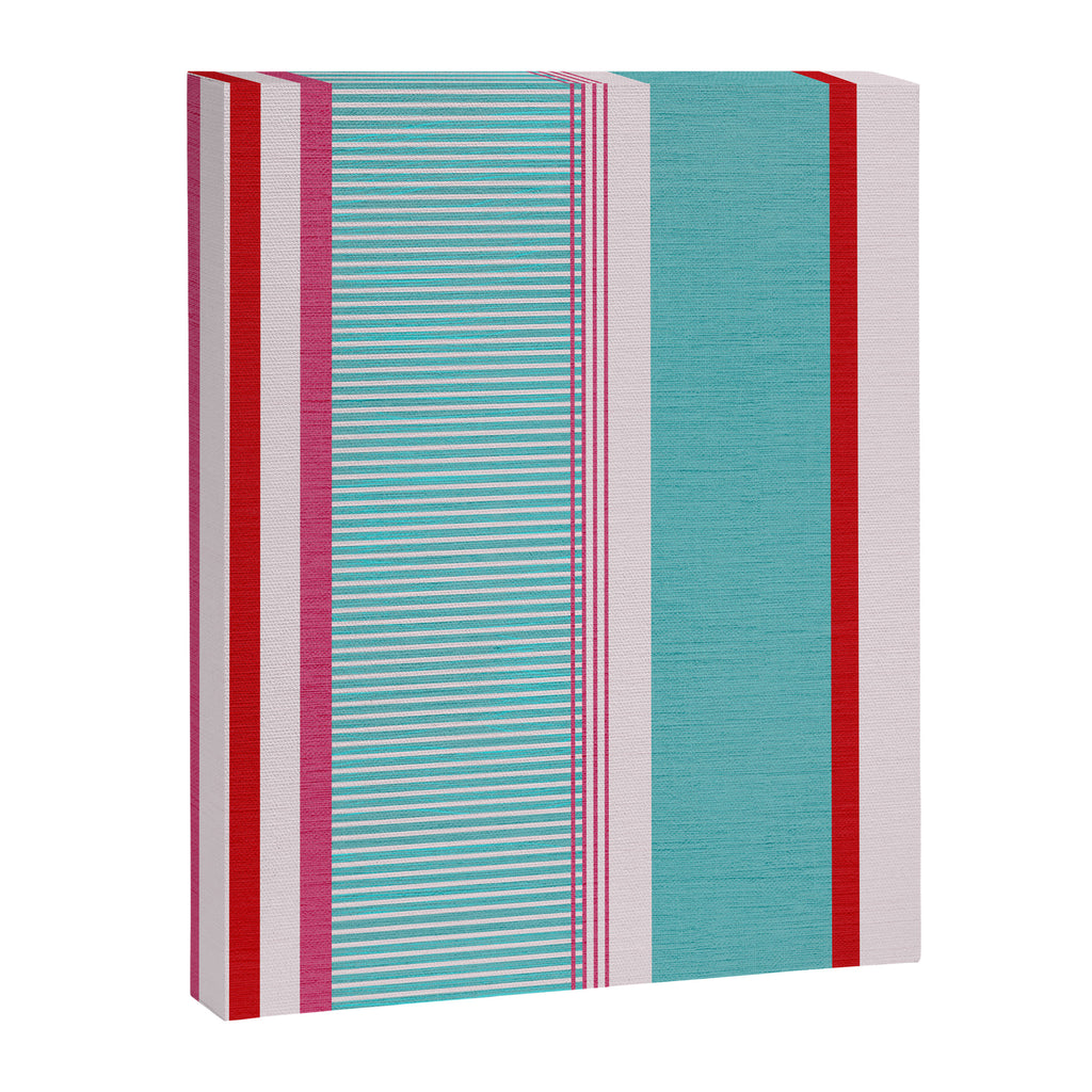 Bold Color Play Pink And Turquoise Stripes Canvas Print Gallery Image 8