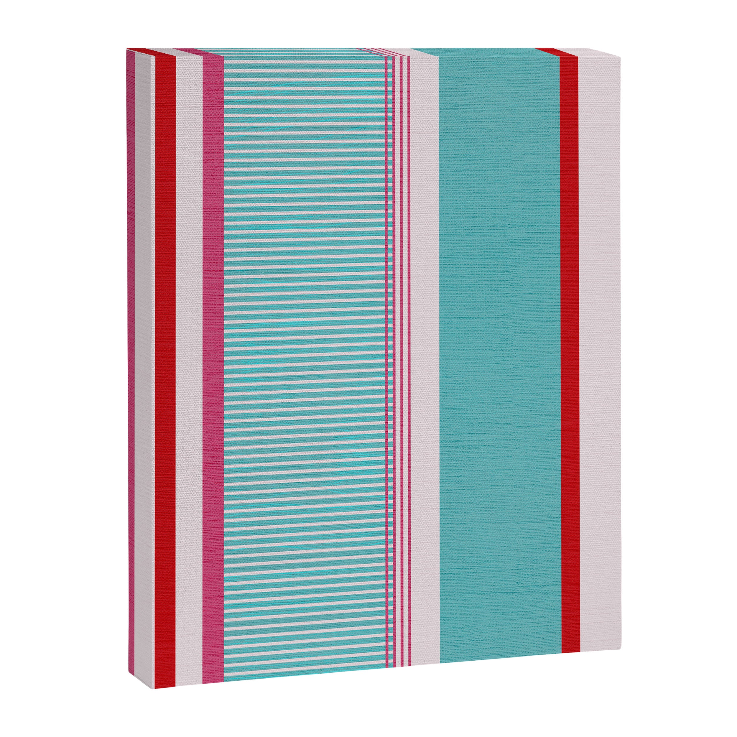 Bold Color Play Pink And Turquoise Stripes Canvas Print Gallery Image 8