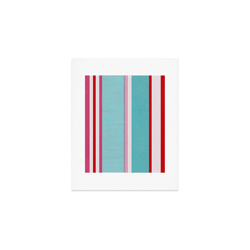 Bold Color Play Pink And Turquoise Stripes Art Print Gallery Image 1