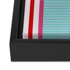 Bold Color Play Pink And Turquoise Stripes Framed Canvas Print Gallery Image 3