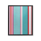Bold Color Play Pink And Turquoise Stripes Framed Canvas Print Gallery Image 8