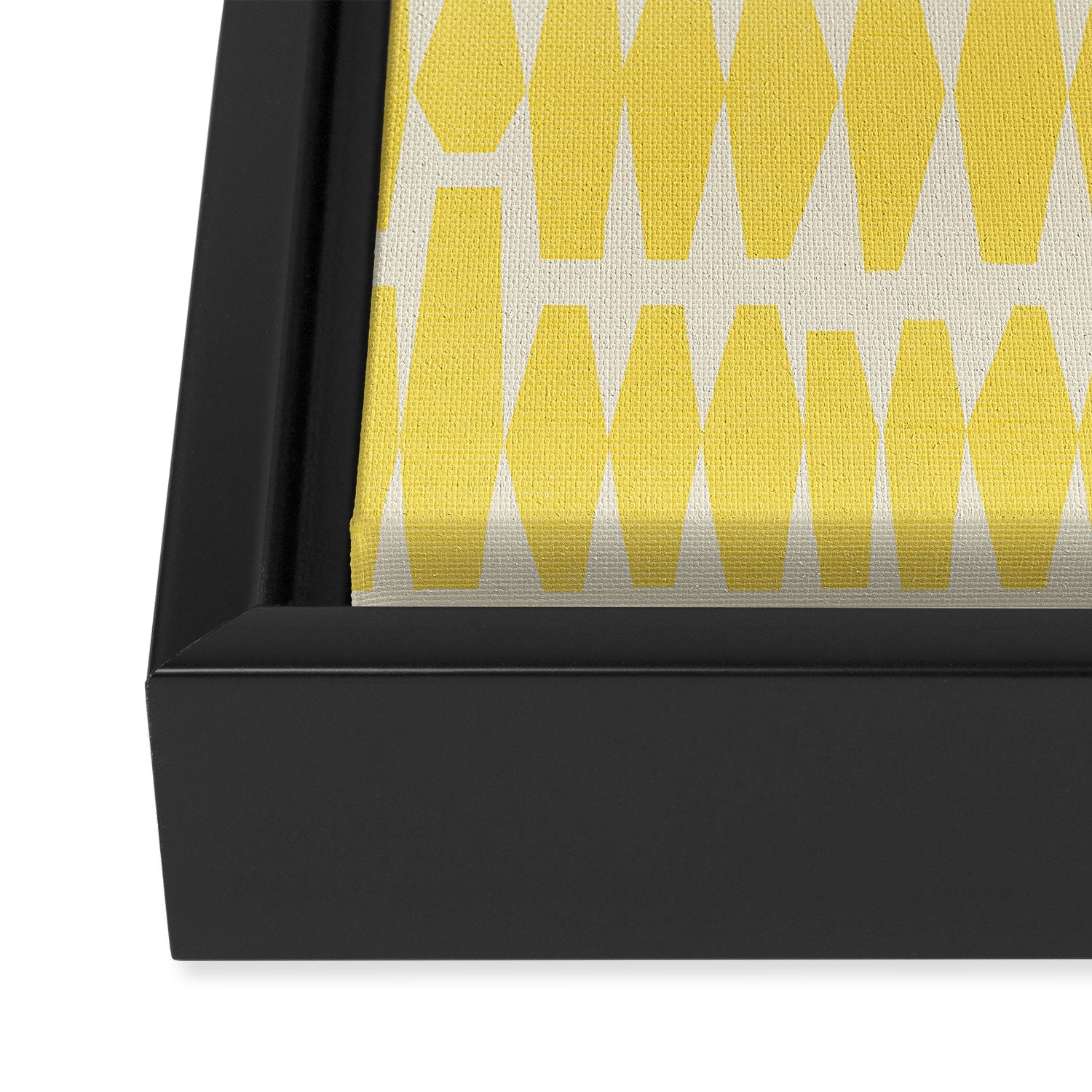 Bold Yellow Geometric Shapes Pattern Framed Canvas Print Gallery Image 3