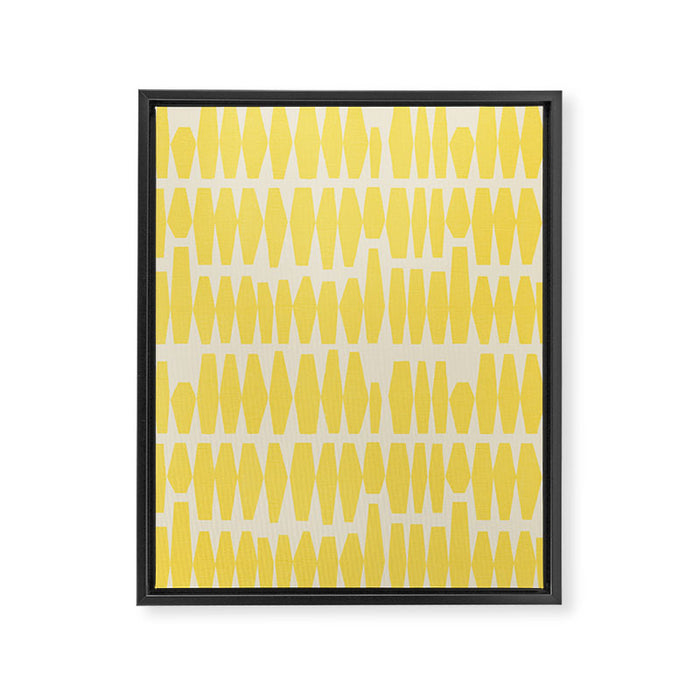 Bold Yellow Geometric Shapes Pattern Framed Canvas Print Gallery Image 1