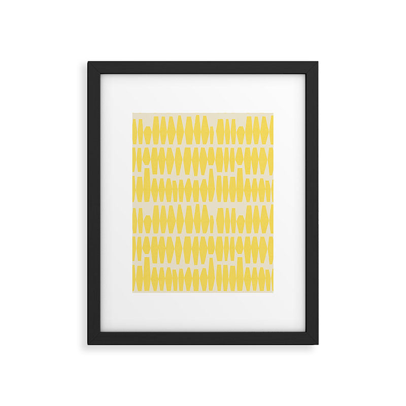 Bold Yellow Geometric Shapes Pattern Framed Art Print Gallery Image 6