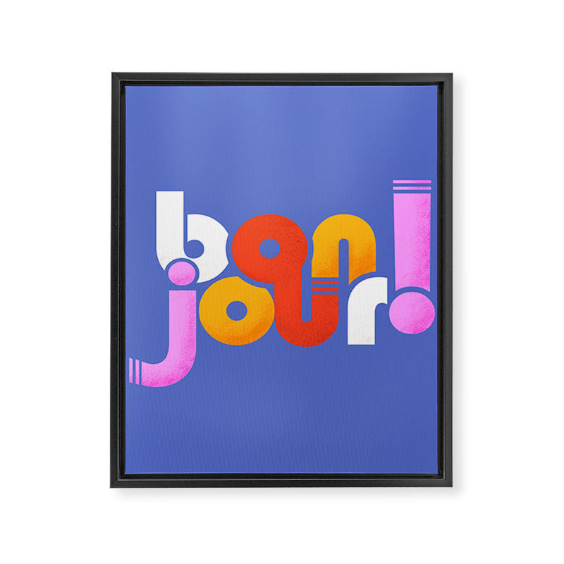 bonjour! french design Framed Canvas Print Gallery Image 8