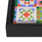 Bright Geometric Quilt Mosaic Pattern Framed Canvas Print Gallery Image 3