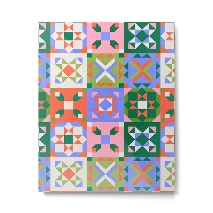 Bright Geometric Quilt Mosaic Pattern Metal Print Gallery Image 1