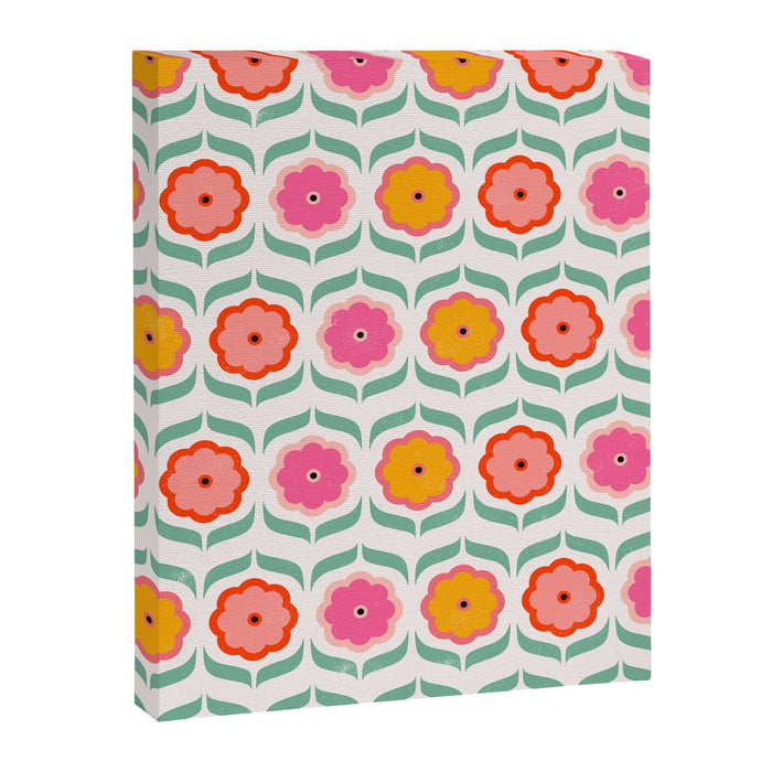 Bright Retro Geometric Pattern Canvas Print Gallery Image 1
