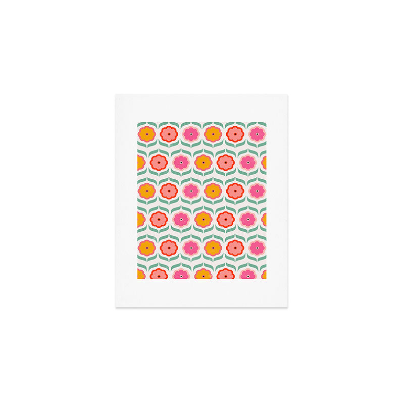 Bright Retro Geometric Pattern Art Print Gallery Image 1