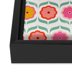 Bright Retro Geometric Pattern Framed Canvas Print Gallery Image 3