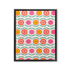 Bright Retro Geometric Pattern Framed Canvas Print Gallery Image 8
