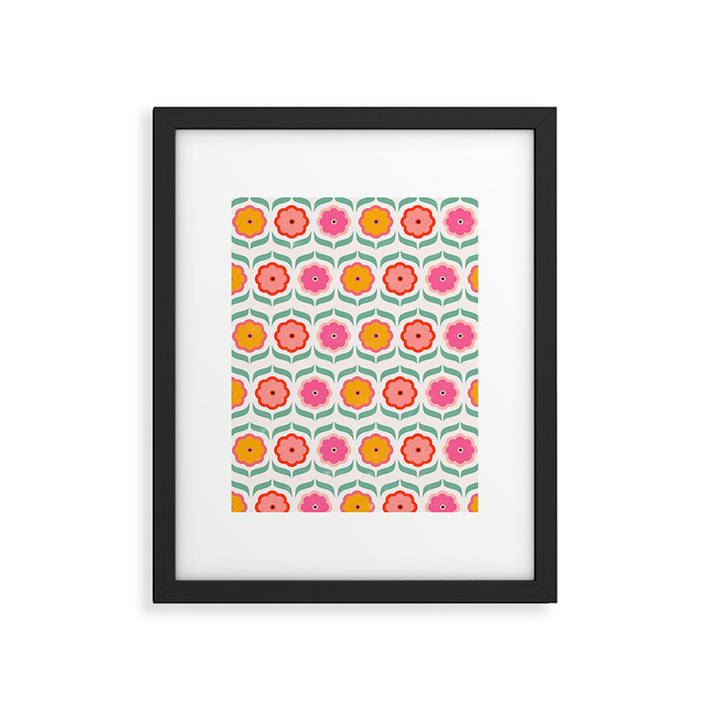 Bright Retro Geometric Pattern Framed Art Print Gallery Image 6
