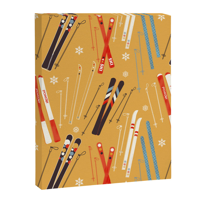 Bright Retro Ski Pattern Canvas Print Gallery Image 1