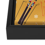 Bright Retro Ski Pattern Framed Canvas Print Gallery Image 3