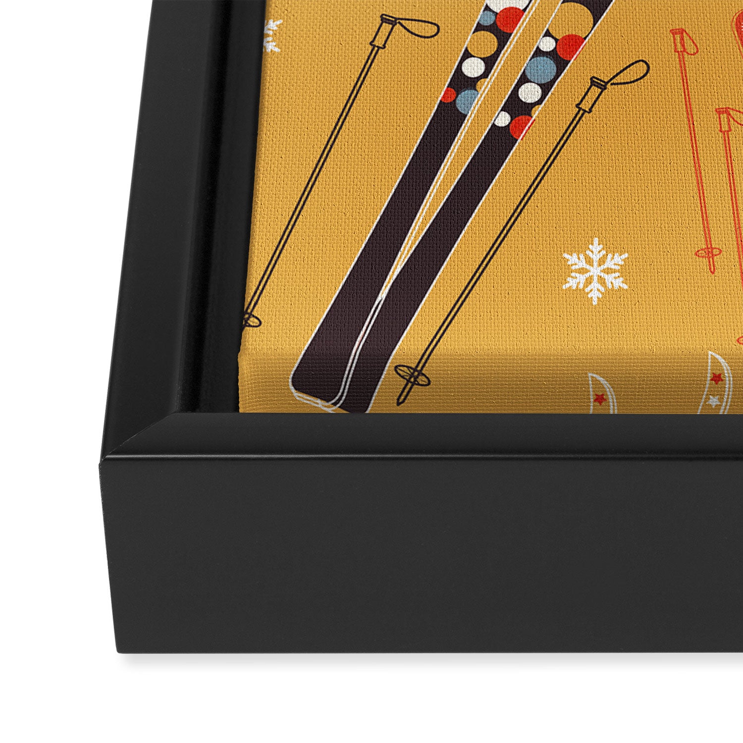 Bright Retro Ski Pattern Framed Canvas Print Gallery Image 3
