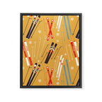 Bright Retro Ski Pattern Framed Canvas Print Gallery Image 8
