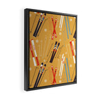 Bright Retro Ski Pattern Framed Canvas Print Gallery Image 2