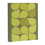 Bright Yellow Teardrop Pattern on Olive Green Canvas Print Gallery Image 6