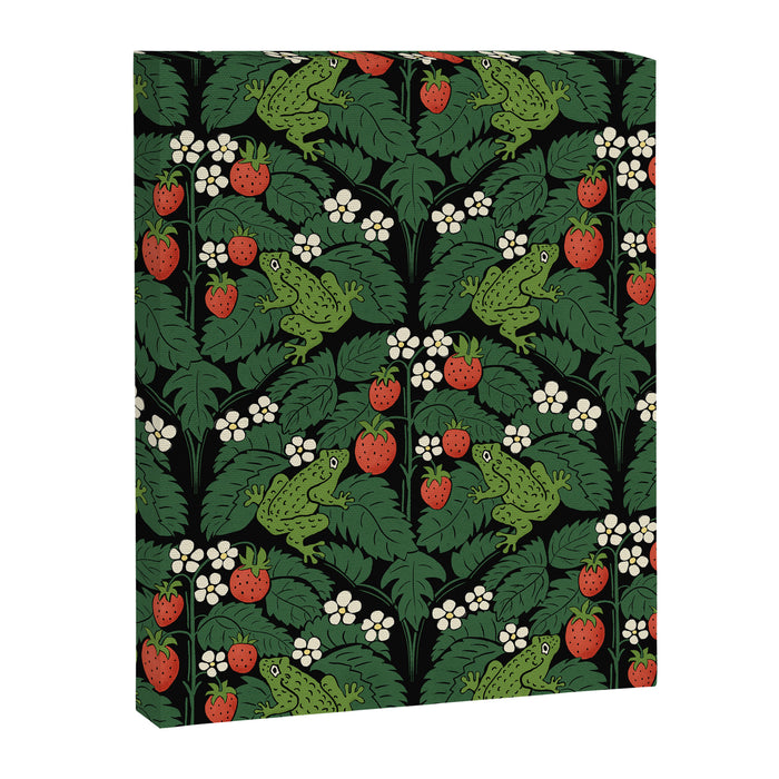 Bullfrogs And Wild Strawberries On Black Canvas Print Gallery Image 1