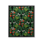 Bullfrogs And Wild Strawberries On Black Framed Canvas Print Gallery Image 8