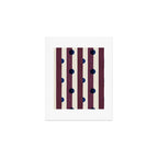 Burgundy Stripes and Navy Dots Modern Pattern Art Print Gallery Image 1