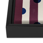 Burgundy Stripes and Navy Dots Modern Pattern Framed Canvas Print Gallery Image 3