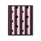 Burgundy Stripes and Navy Dots Modern Pattern Framed Canvas Print Gallery Image 8