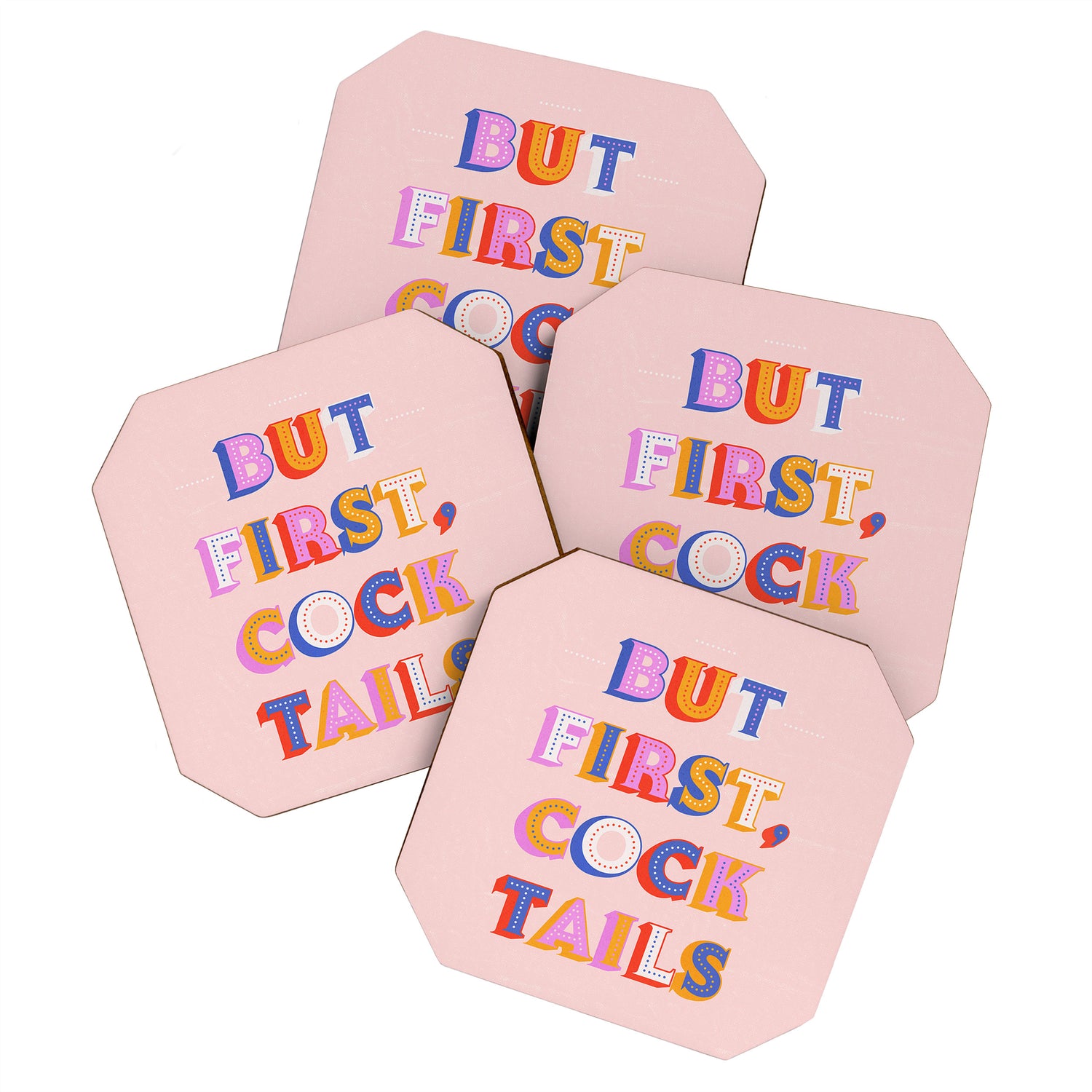 But First, Cocktails Typography Coaster Gallery Image 1