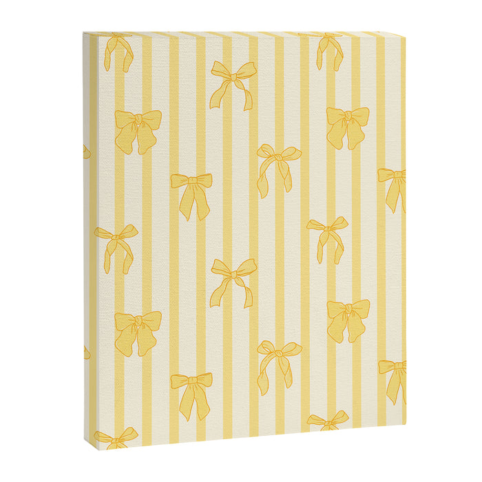Charming Yellow Ribbon and Stripes  Canvas Print Gallery Image 1