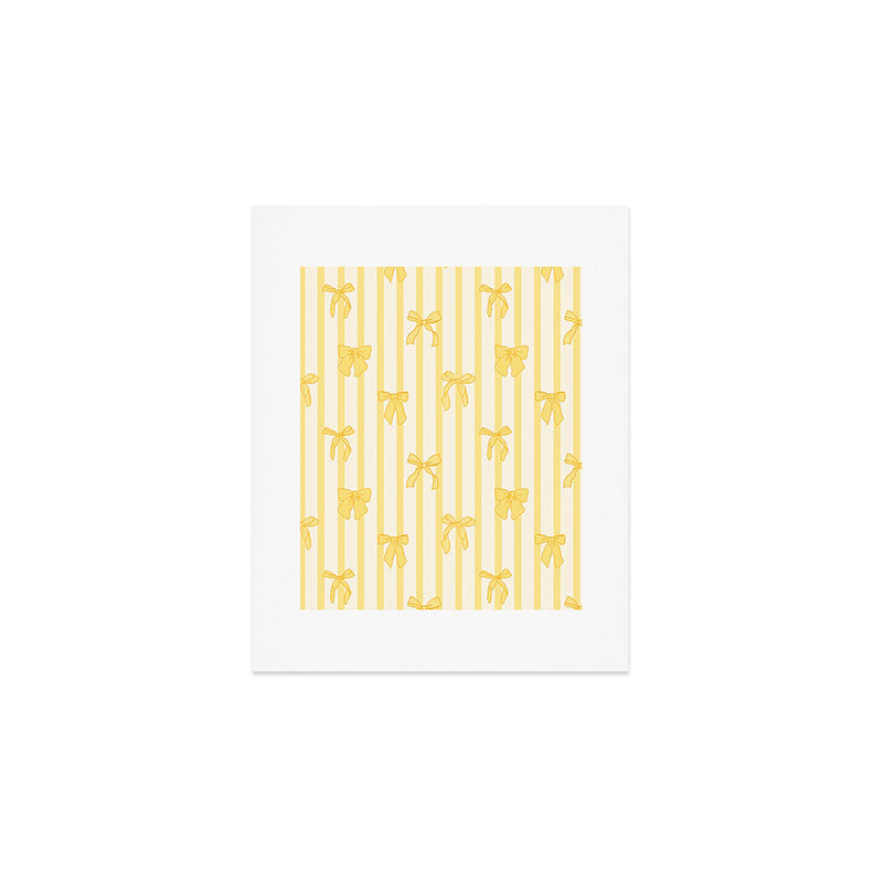 Charming Yellow Ribbon and Stripes  Art Print Gallery Image 1