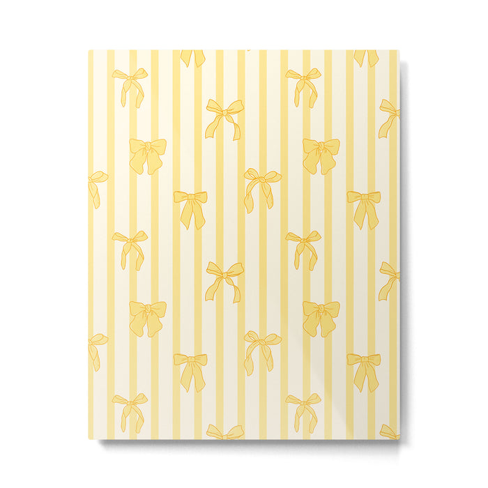 Charming Yellow Ribbon and Stripes  Metal Print Gallery Image 1