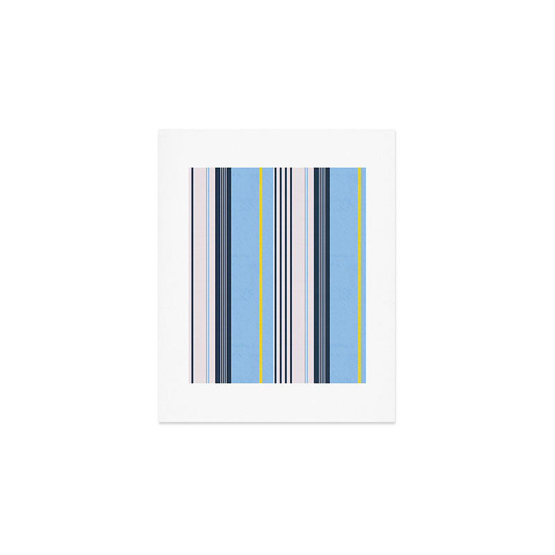 Cheerful Blue, Summer Stripes  Art Print Gallery Image 1