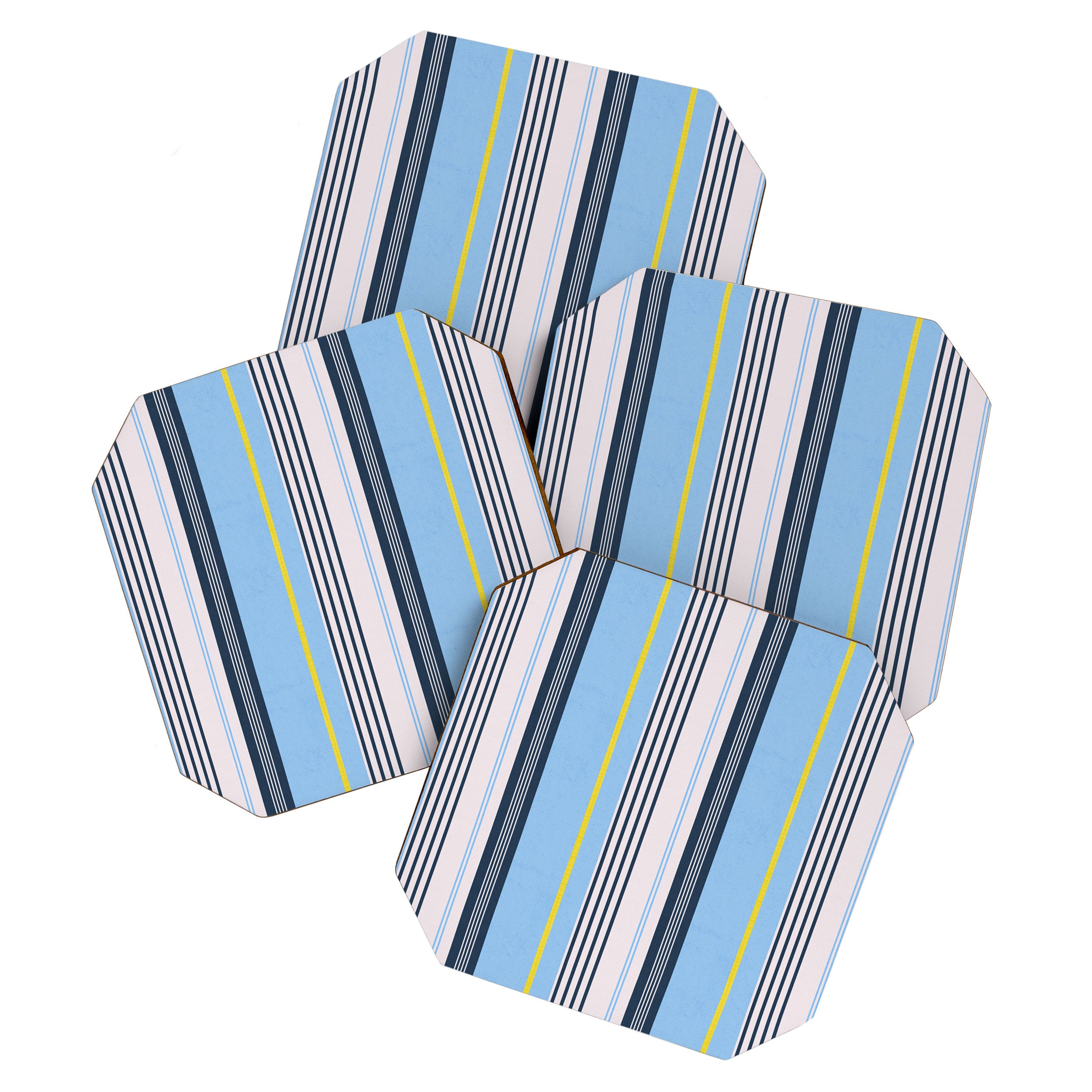 Cheerful Blue, Summer Stripes  Coaster Gallery Image 1