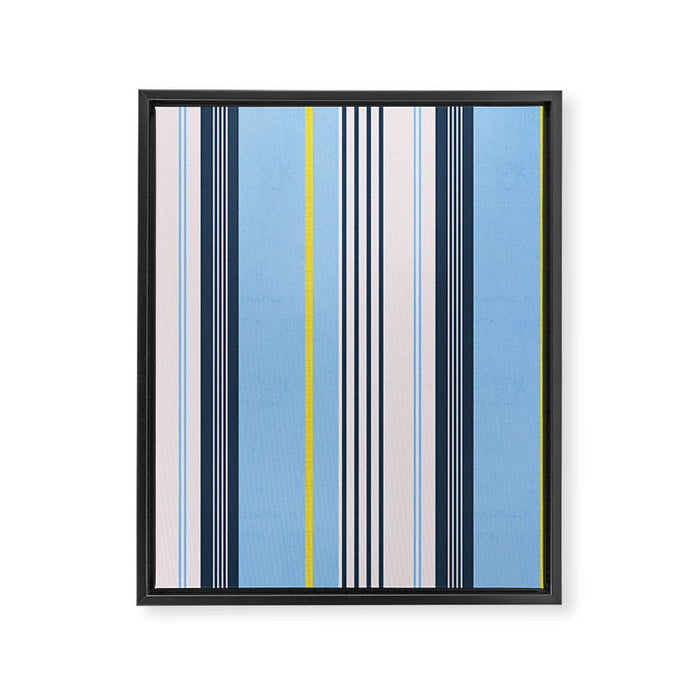 Cheerful Blue, Summer Stripes  Framed Canvas Print Gallery Image 1