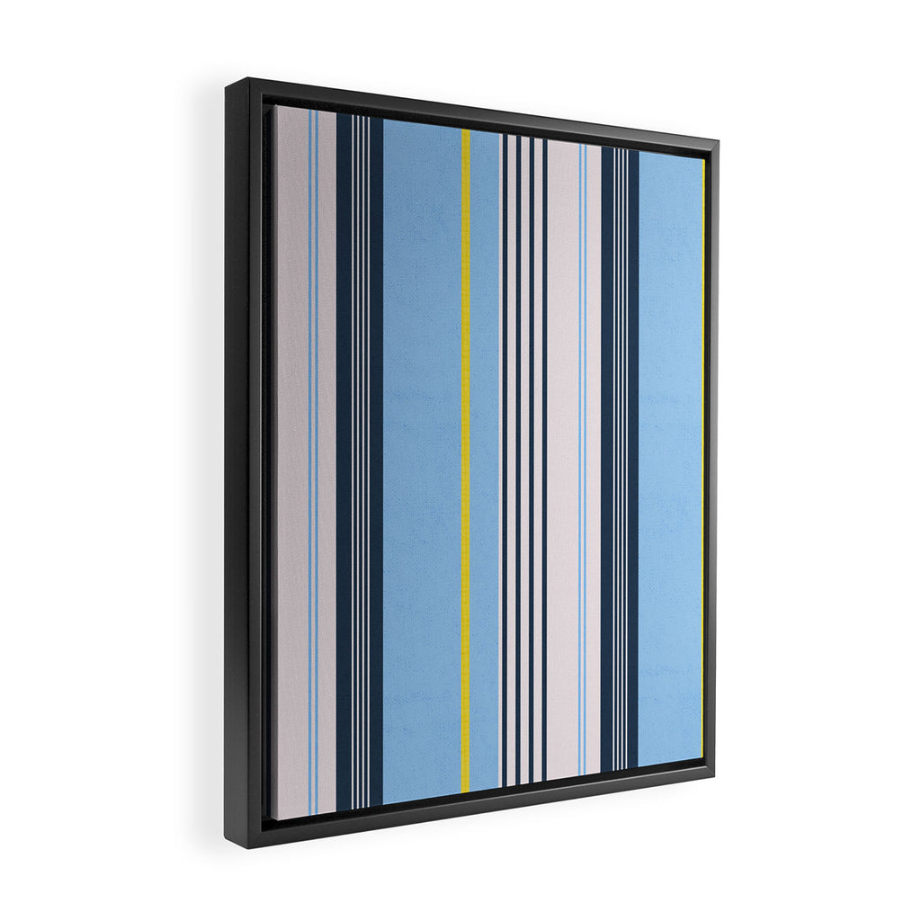 Cheerful Blue, Summer Stripes  Framed Canvas Print Gallery Image 2