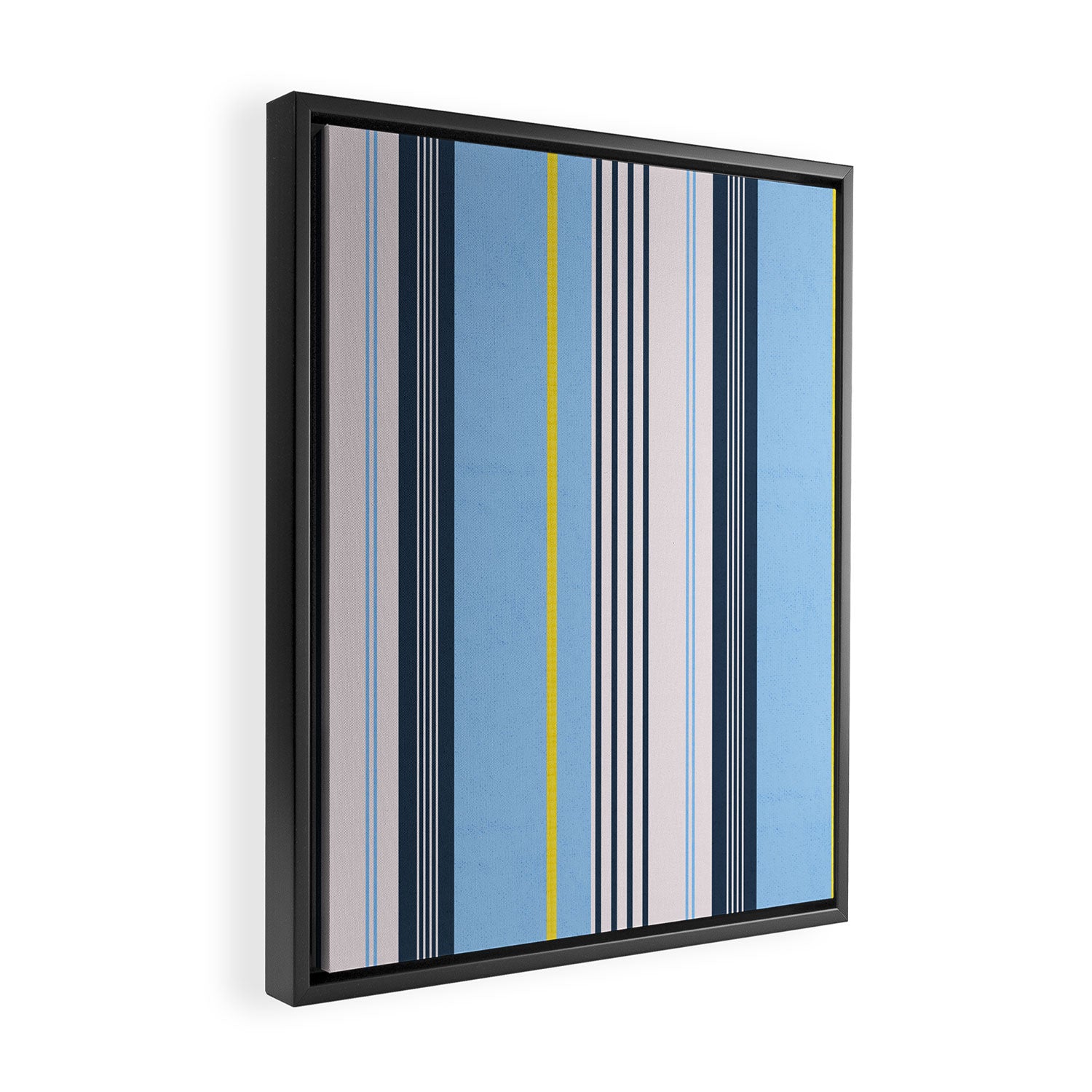 Cheerful Blue, Summer Stripes  Framed Canvas Print Gallery Image 2