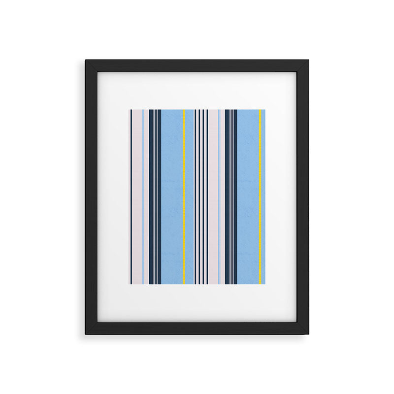 Cheerful Blue, Summer Stripes  Framed Art Print Gallery Image 6