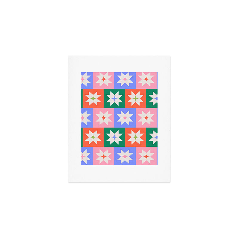 Cheerful Festive Stars Art Print Gallery Image 1