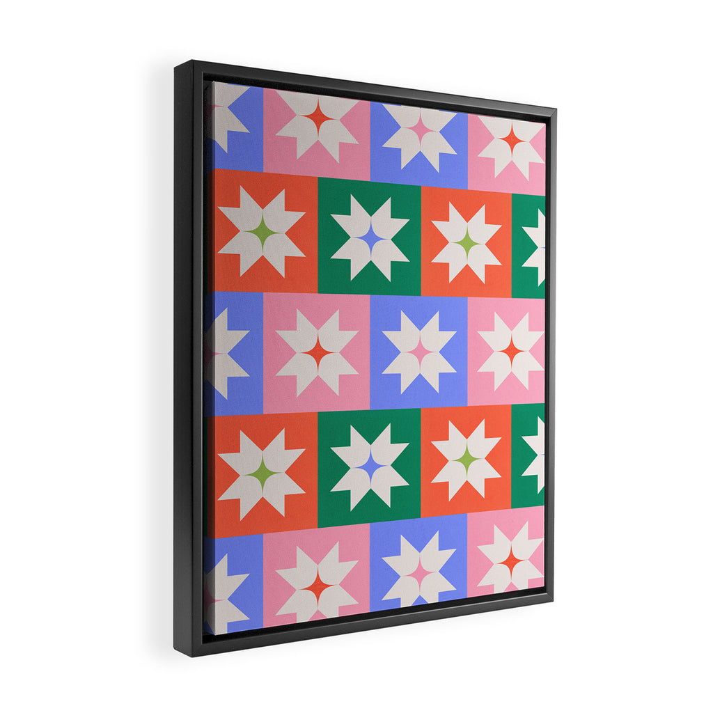 Cheerful Festive Stars Framed Canvas Print Gallery Image 2