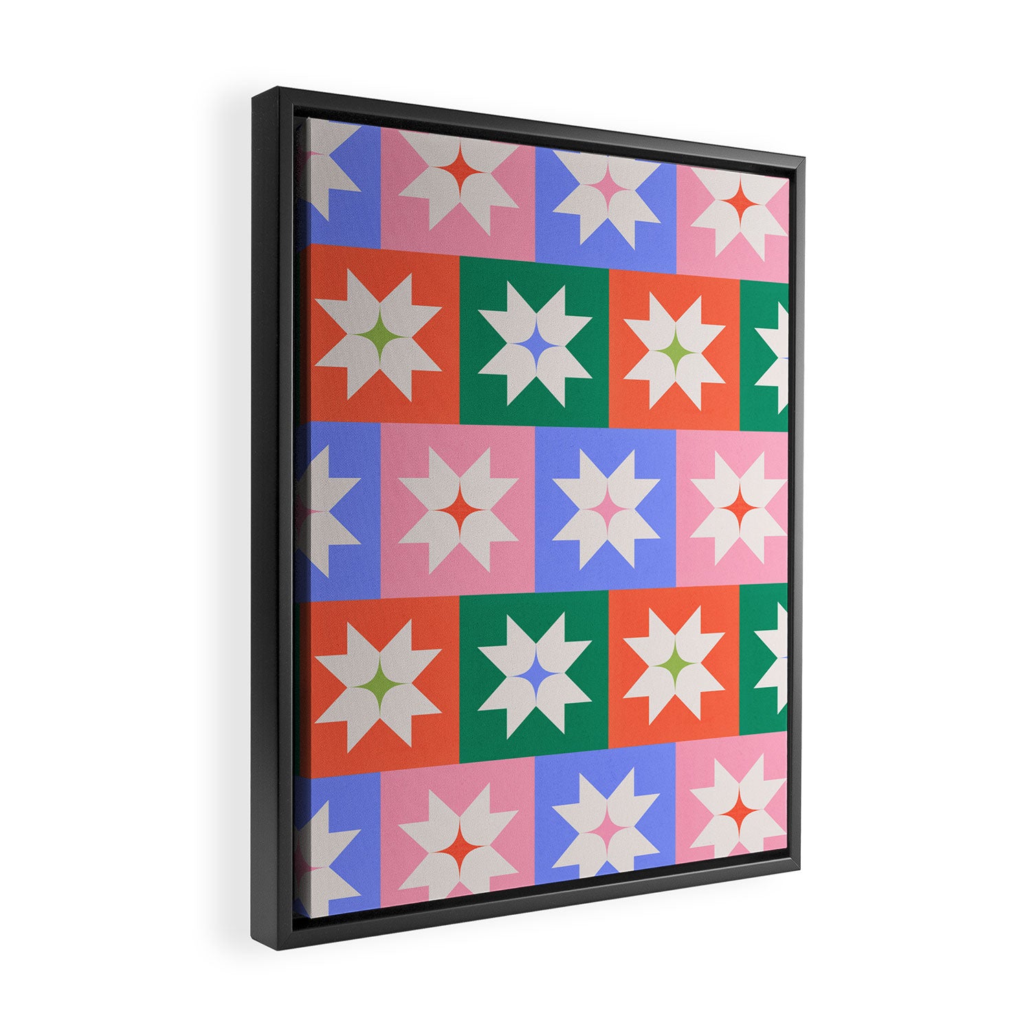 Cheerful Festive Stars Framed Canvas Print Gallery Image 2