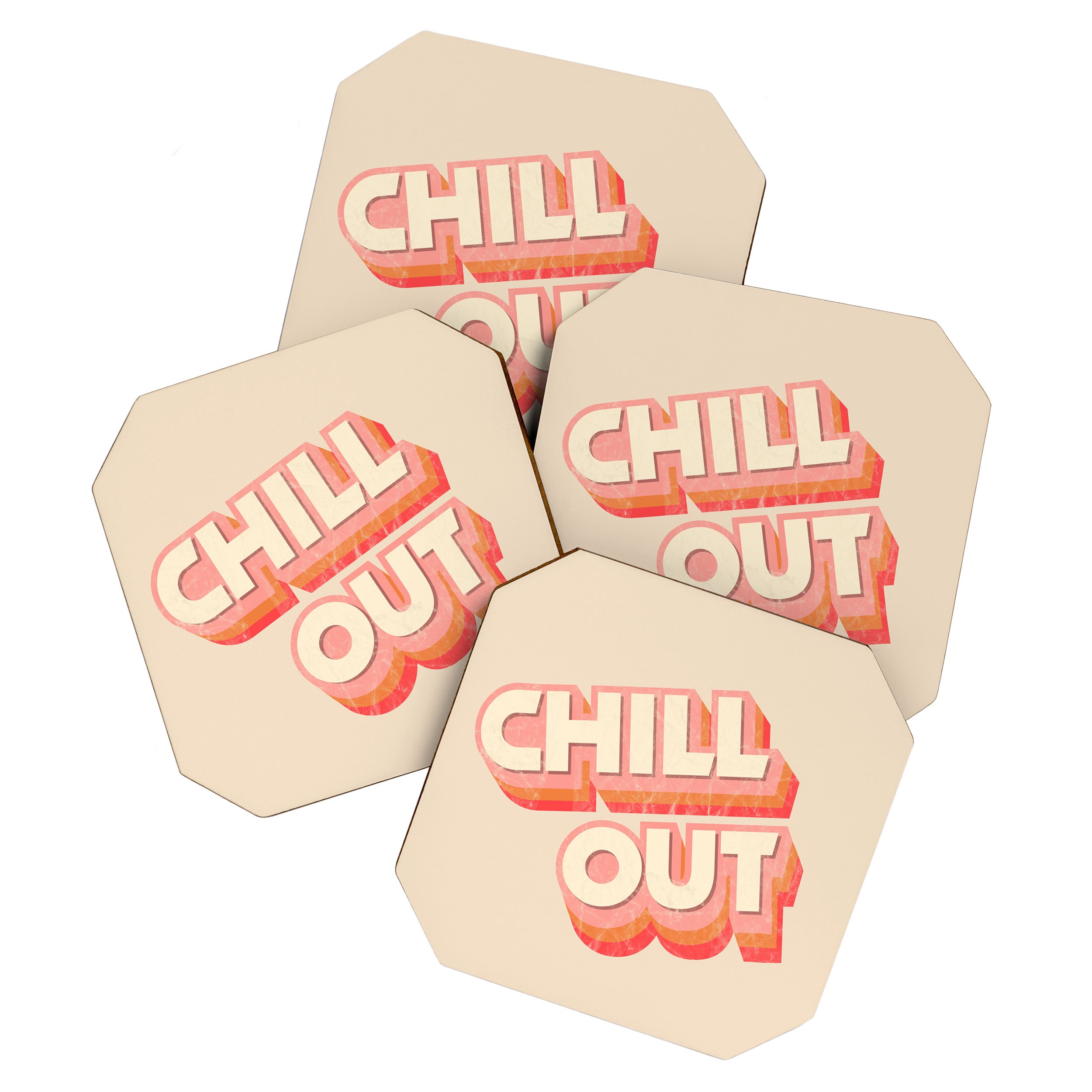 CHILL OUT TYPOGRAPHY Coaster Gallery Image 1