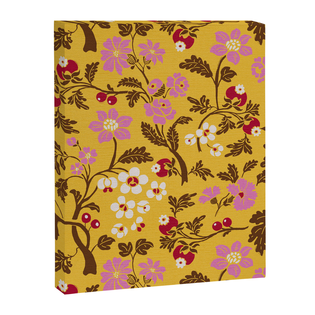 Chinoiserie Hand Drawn Florals On Yellow Canvas Print Gallery Image 8