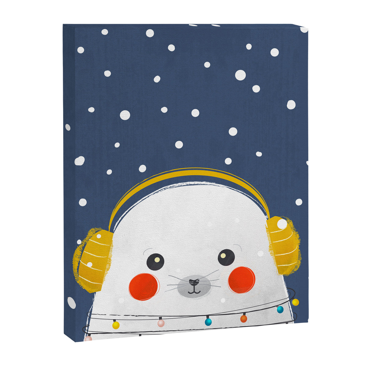 Christmas Baby Seal with fairy lights Canvas Print Gallery Image 8