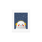Christmas Baby Seal with fairy lights Art Print Gallery Image 1