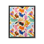 Christmas Cats in Santa Hats Framed Canvas Print Gallery Image 8