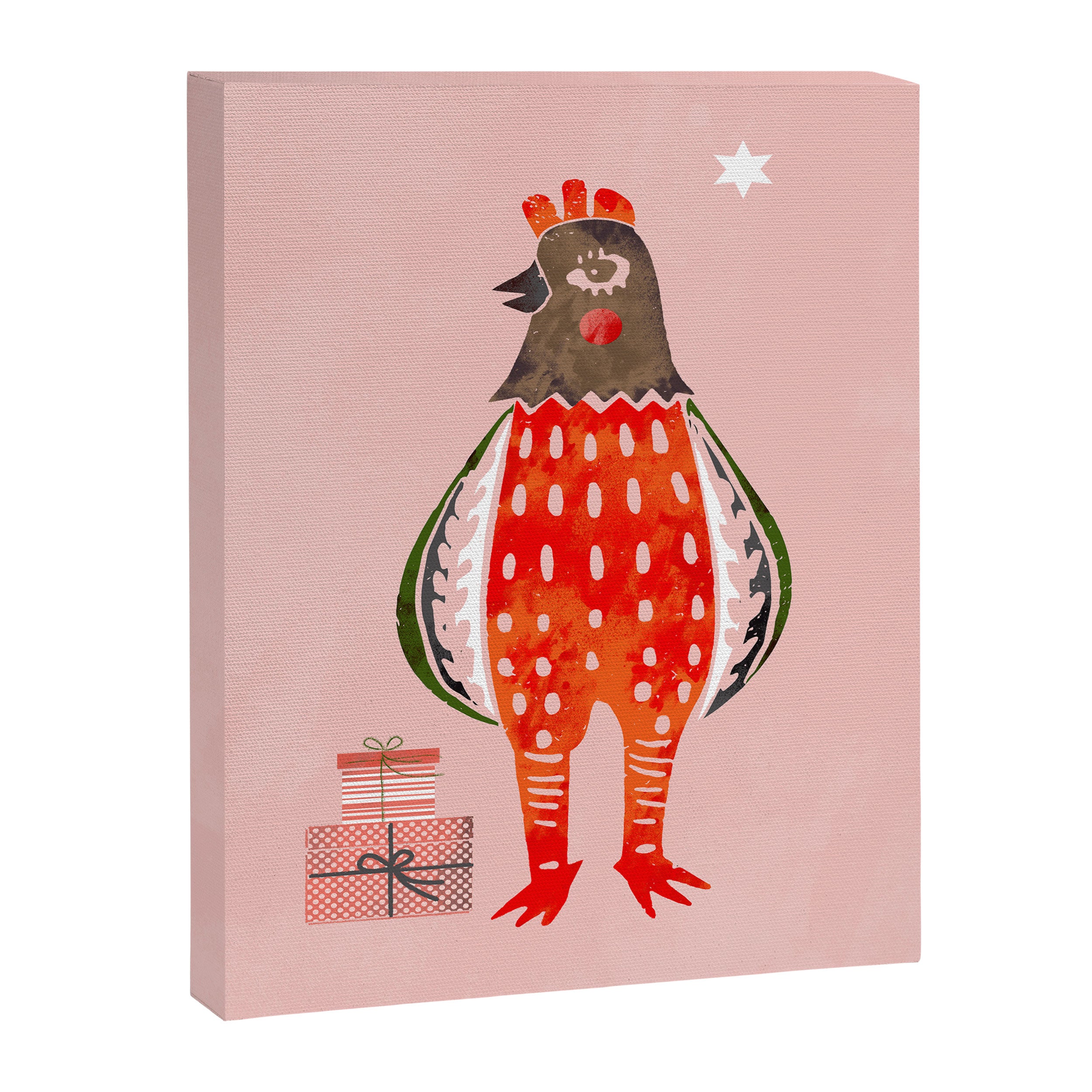 Christmas Chicken - illustration Canvas Print Gallery Image 8
