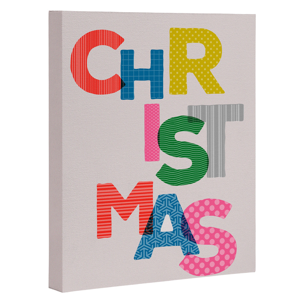 Christmas colorful typography Canvas Print Gallery Image 3