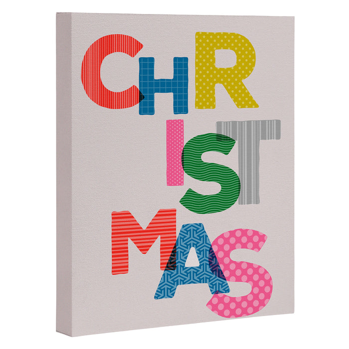 Christmas colorful typography Canvas Print Gallery Image 1