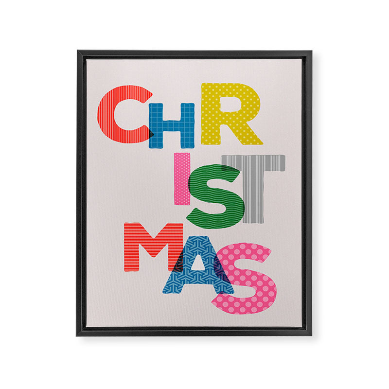 Christmas colorful typography Framed Canvas Print Gallery Image 8
